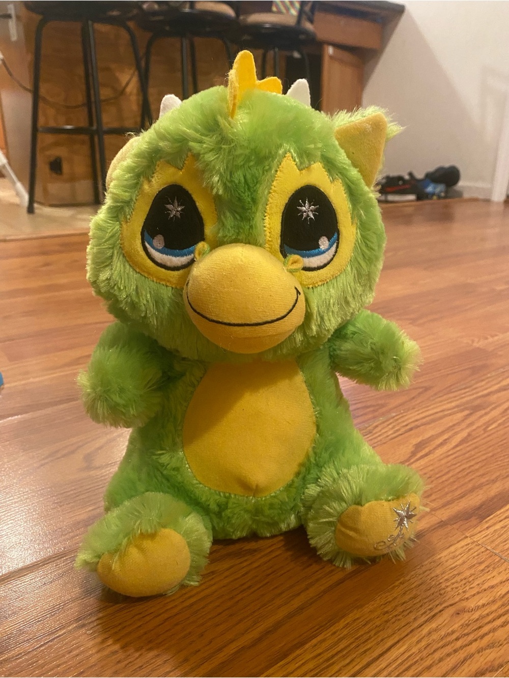Green and Yellow Plush Dragon Stuffed Animal - Cozy Cuddly Toy